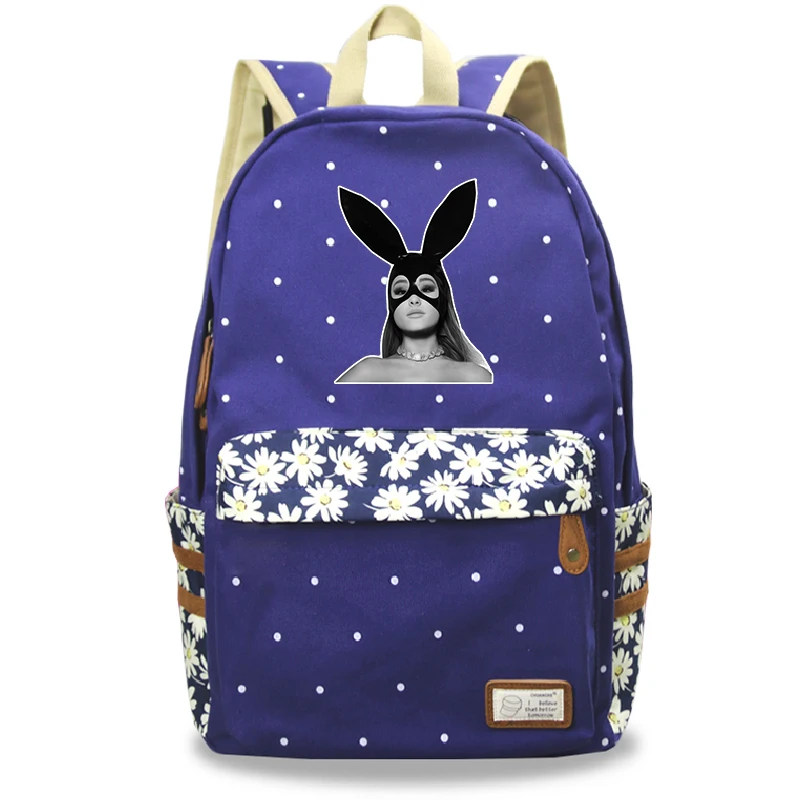 Mochila Feminina Ariana Grande рюкзак для ноутбука женский рюкзак для путешествий цветок волнистая точка школьные сумки для девочек-подростков - Цвет: 1