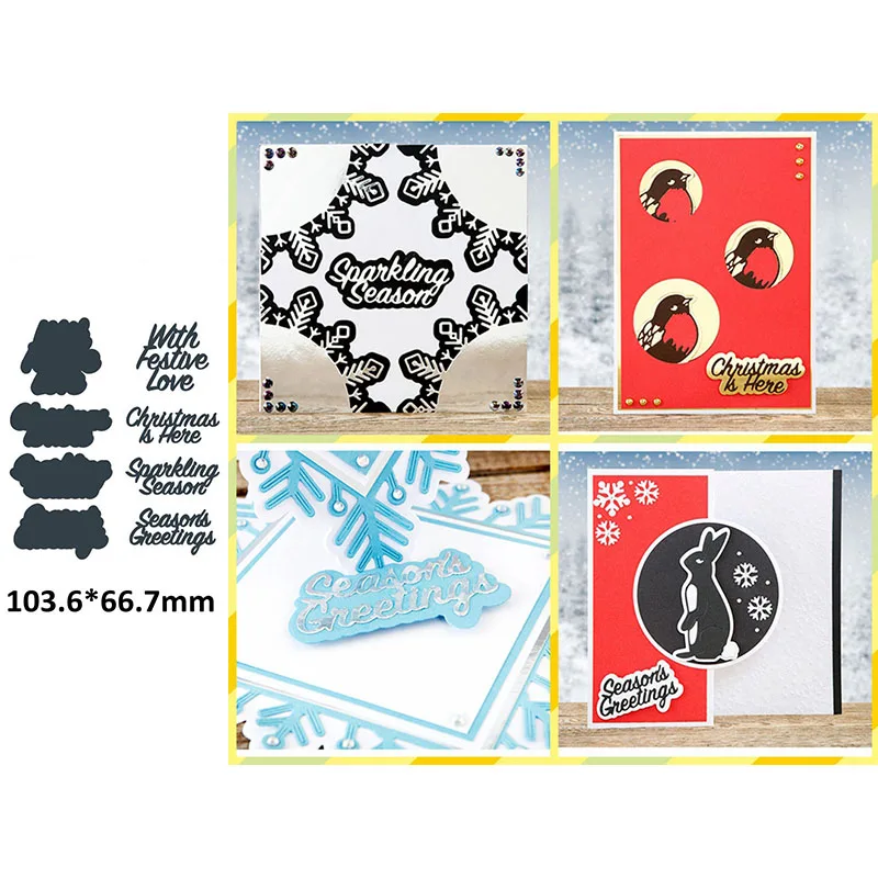 

Hot Word Artistic Greetings Christmas Season Love Metal Cutting Dies Scrapbooking Paper DIY Cards Crafts Embossing Dies New 2019