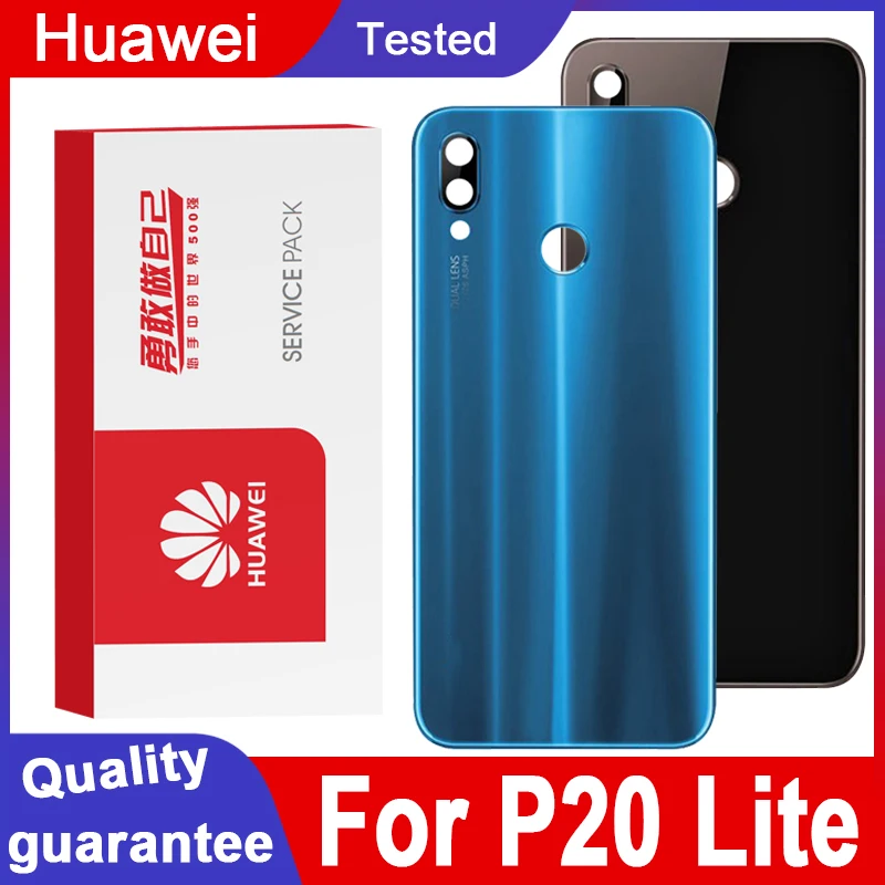 Высококачественный сменный задний корпус для Huawei P20 Lite задняя крышка аккумулятор стекло с объективом камеры