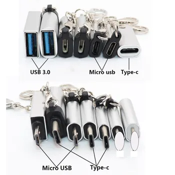 

Type-C Converter to Micro USB 3.0 USB-C Adapter For iPhone & Android Charger / Date Cable Connector to iOS Port
