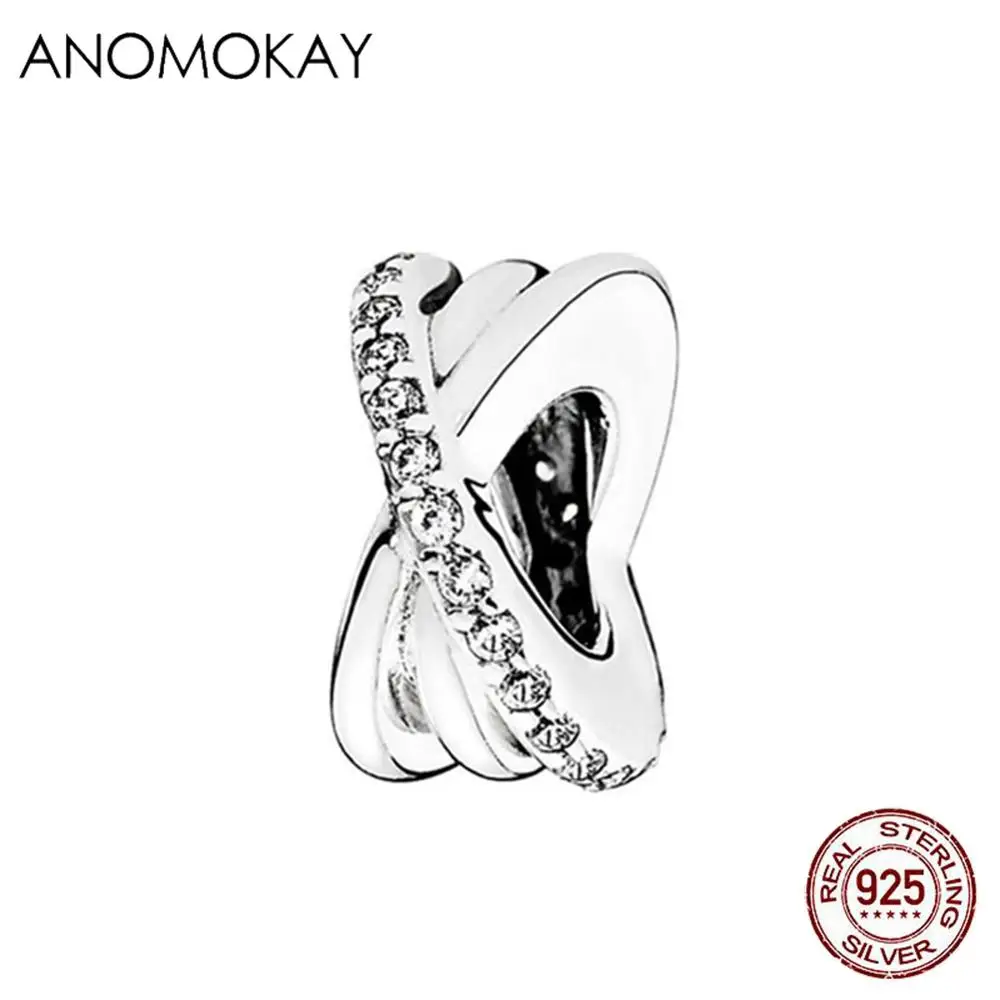 Anomokay 100% Стерлинговое Серебро 925 пробы кубик звезда кольцо DIY амулеты подходит