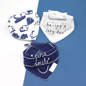 

3Pcs Baby Bibs Boys Girls Bandana Bib Burp Cloth Print Cartoon Triangle Cotton Baby Scarf Meal Collar Baby Feeding Accessories