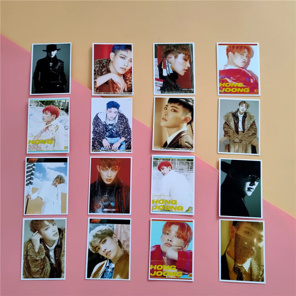 16 шт./компл. Kpop Ateez фотоальбом фото ломо карты плакат K-pop ATEEZ c Новые поступления YEO SANG MINGI