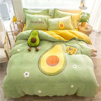 

Snow Velvet Large Version Flower Velvet Four-piece Crystal Velvet Coral Duvet Cover 1.8 Meters Thick Bed To Keep Warm In Winter