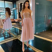

Xijun Dubia Short Prom Dresses Off the Shoulder A-Line Sweetheart Lace Appliques Arabic Women Formal Evening Dress