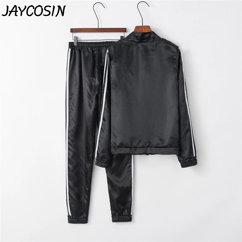 Женский спортивный костюм JAYCOSIN однотонный свитшот на молнии с длинным рукавом и