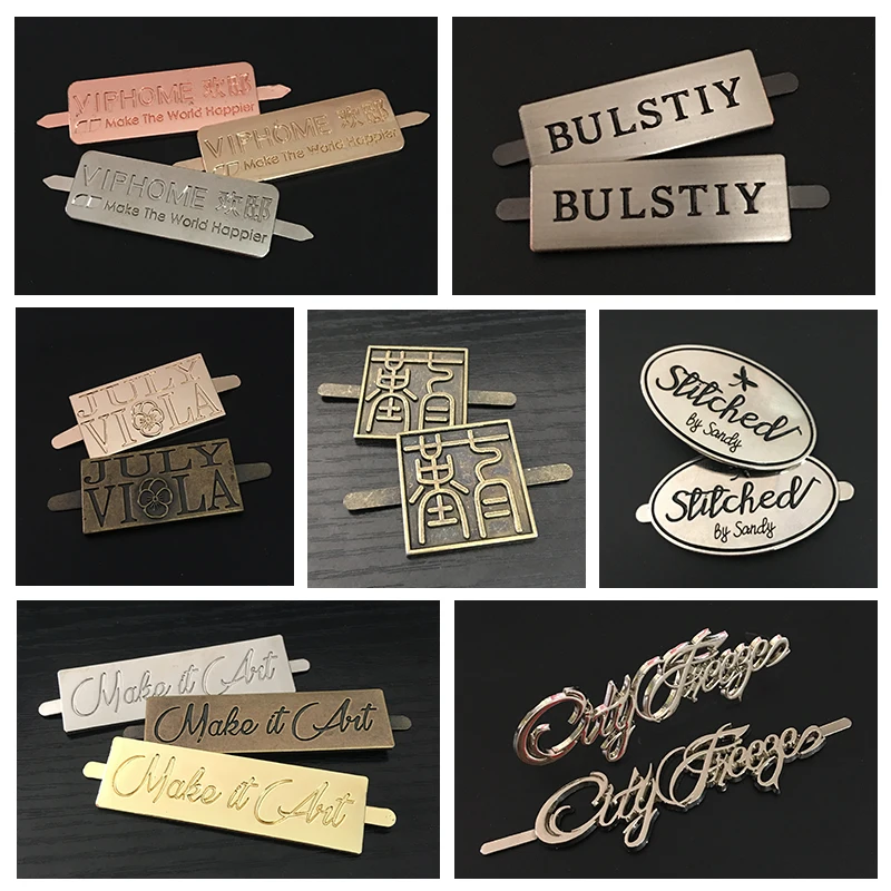 (100 шт./лот) Гальванические маленькие металлические бирки для багажа и сумок