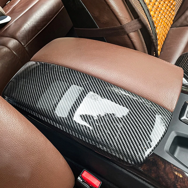 Accessories Real Carbon Fiber Stowing Tidying Armrest box protect Stickers Cover Trim For BMW BMW X5 X6 E70 E71 F15 F16 G05 G07