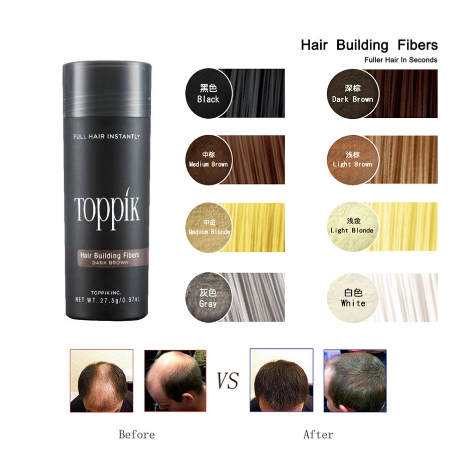 Toppik Hair Growth Hair Fibers Building 8 Colors Full Hair Instantly Fibre Capilares hold spray powder 1 Toppik Hair Growth Hair Fibers Building 8 Colors Full Hair Instantly Fibre Capilares hold spray powder 3