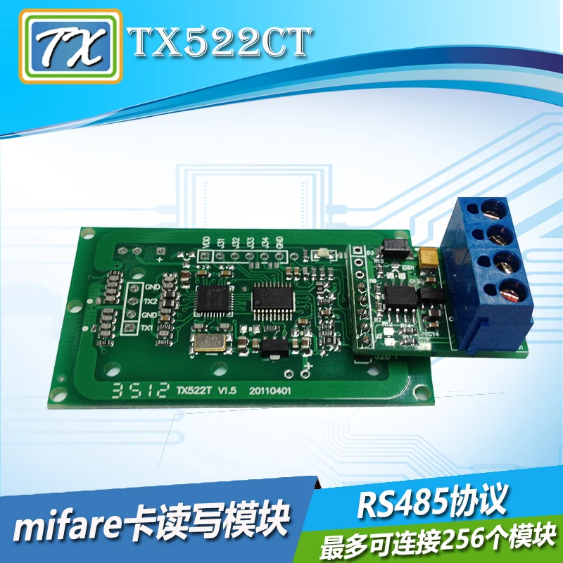 

TX522CT RFID Access Control Attendance Card Consumption IC Card 485 Protocol Networking Read and Write Module