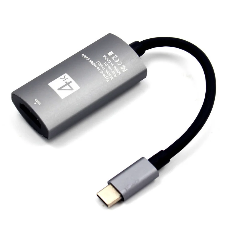 Тип C к HDMI 4K* 2K USB 3,1 зарядный адаптер конвертер USB-C 3,1 концентратор адаптер для Mac Air Pro huawei Mate10 samsung S8 Plus Новинка - Цвет: Серый