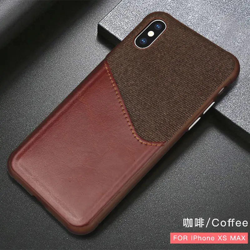 Роскошный деловой чехол для iPhone XR XS MAX 10 из искусственной кожи с отделением карт