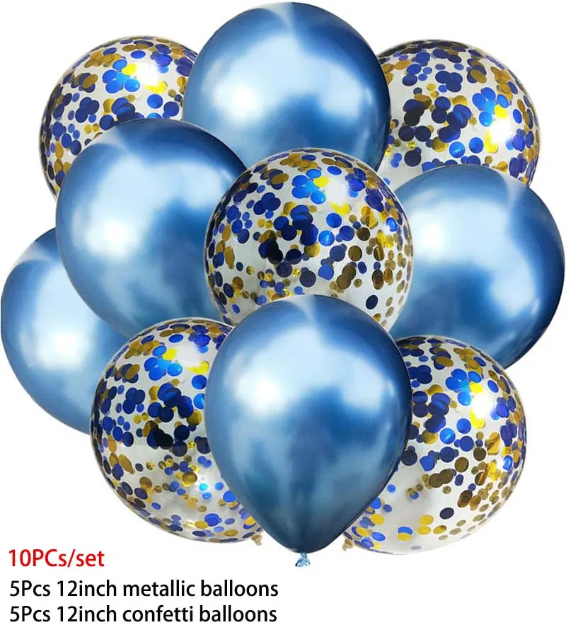 Blue Gold Balloons Birthday Party Decoration Kids Adult Metallic Balloon Inflatable Air Ball Birthday Ballon 1st Birthday Decor - Цвет: Mixed confetti 6