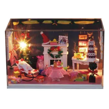 

DIY Doll House Wooden Kit Miniature Dollhouse Christmas Furniture Girls Xmas Valentine Day Gift