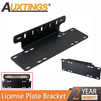 

Auxtings 15INCH Stainless Steel Bull Bar Front Bumper License Plate Mount Bar led Light Bar bracket Holder Kit For Offroad ATV