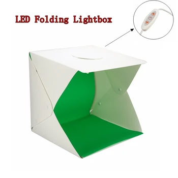 

2 LED Folding Lightbox 40cm Portable Tabletop Shooting Softbox Photography Studio Photo Softbox Adjustable Brightness Light Box