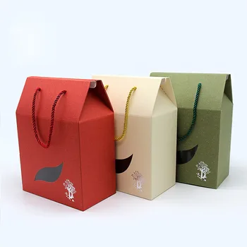 

Large Kraft Paper Stand Up Bag with Leaf Shape Clear Window Portable Handle Package Bags for Nuts/Tea/Cake/Cookies/Coffee