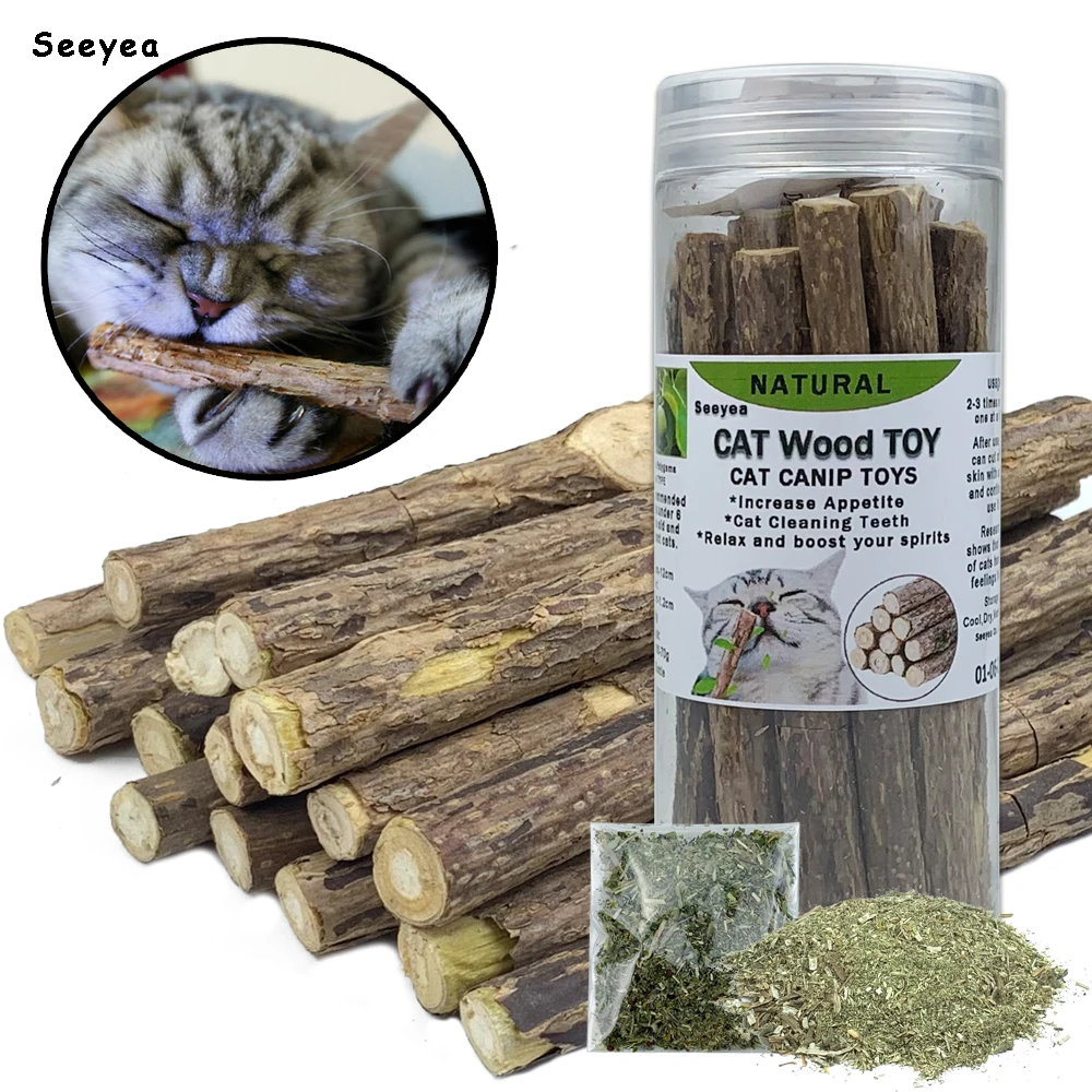 

Natural Catnip Stick Cat Snacks Chew Clean Teeth Silvervine Actinidia Pet Cat Toy Interactiv Matatabi Cat Canip Toys Seeyea