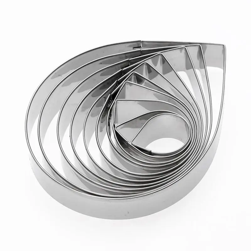 Hot New 10pcs/set Stainless Steel Fondant Cake Mold Rose Flower Petal Cookie Cutter Biscuit Chocolate Decorating Tools |