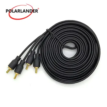 

Amplifier Copper Line Car Audio Power Cable 5m Wire RCA Plug Phono Y Splitter Lead Adapter Cable Connector