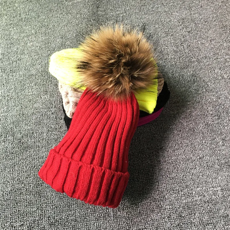 Стиль, модные зимние Весенние шапки для детей, шапка Skullies Beanies 15 см, меховая шапка с помпоном для девочек, шапка, шапка enfant