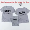 Funny Copy Paste Ctrl C Ctrl V Family Matching Tshirts Cotton Baby Bodysuits Dad T-shirt Summer Family Look Daddy and Me Outfits 3