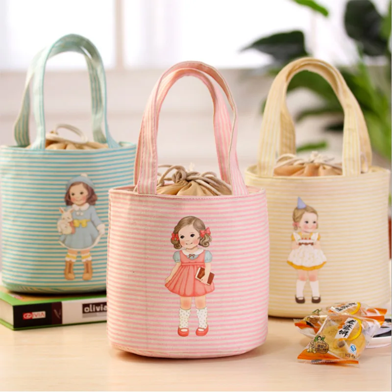 Japan Insulated Thick Doll Bento Box Bag Students Hand Lunch Box Bag Food Carrying Bag Ice Pack Hot Sales