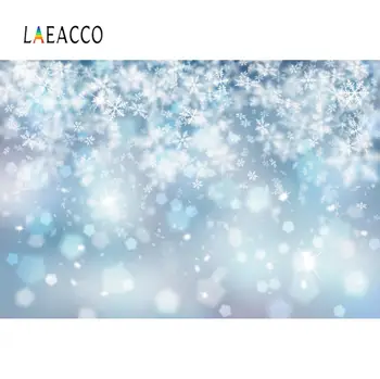 

Laeacco Winter Snow Snowflake Polka Dot Light Bokeh Party Child Scenic Photo Background Photography Backdrop For Photo Studio