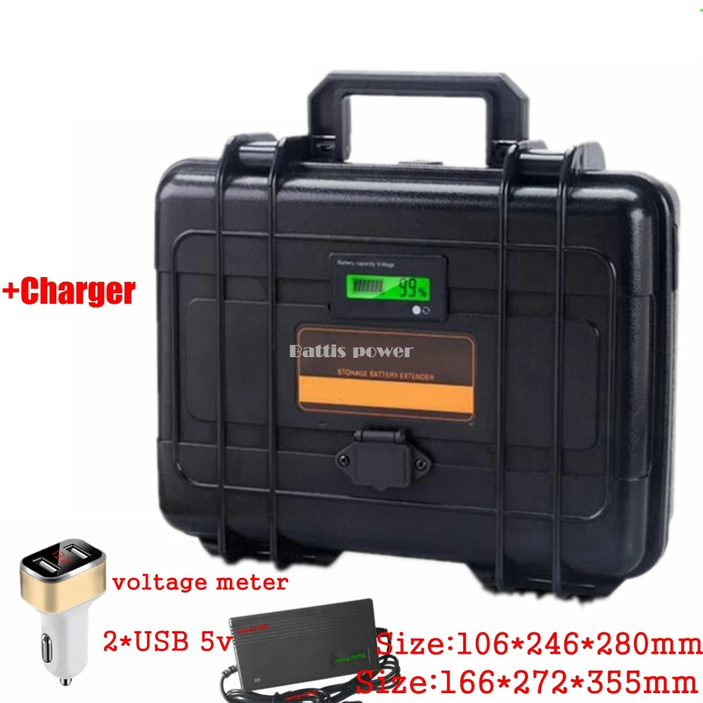Водонепроницаемый 12 В 100AH lifepo4 аккумулятор с 2 usb-портами перезаряжаемый аккумулятор для UPS электромобиля