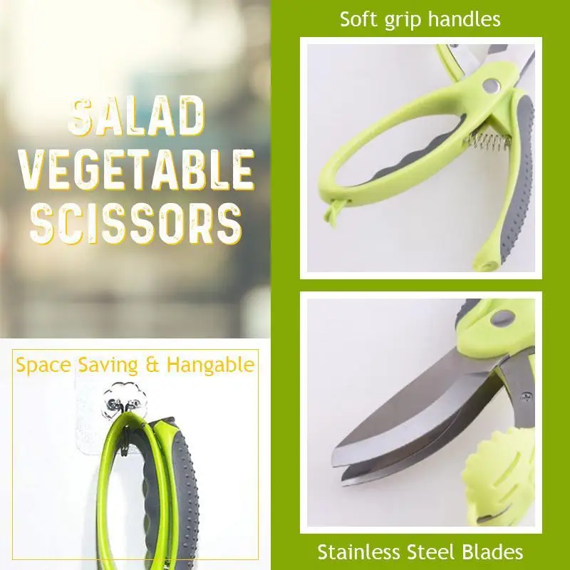 COOK WITH COLOR Salad Chopper Scissors: Effortlessly Slice, Chop, and Toss  Your Salad with Precision - Ergonomic Design for Easy Handling - Stainless