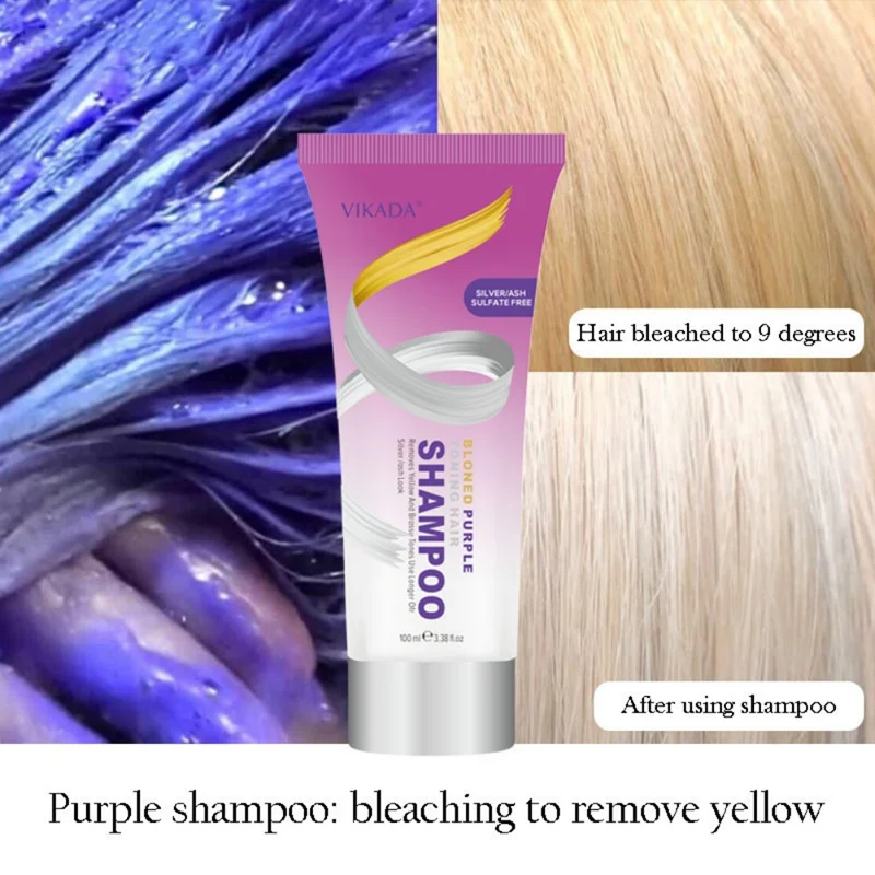 100ml Blond Purple Toning Shampoo Hair Care Remove Yellow Purple Toner To Silver Gray Blonde Bleached Gray Hair Dye New Arrival 100ml Blond Purple Toning Shampoo Hair Care Remove Yellow Purple Toner To Silver Gray Blonde Bleached Gray Hair Dye New Arrival