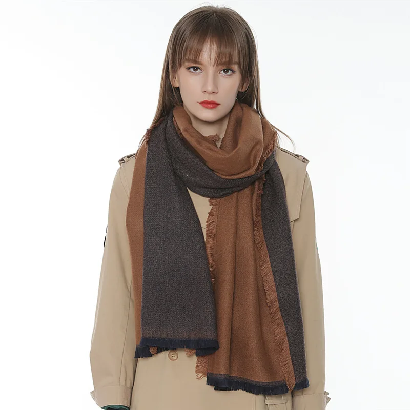 navy scarf Модный женский зимний шарф, шерстяная теплая шаль, Длинные женские большие шарфы, палантин, шаль, шарфы для женщин и мужчин - Цвет: navy scarf