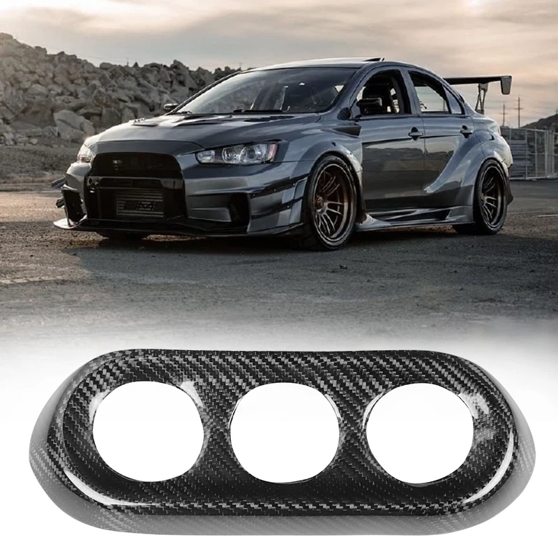 Car LHD RHD Carbon Fiber Console Dashboard Triple Gauge Pod Trim Cover for Mitsubishi Lancer M7 EVO 10 X 2008-2012 | Автомобили и