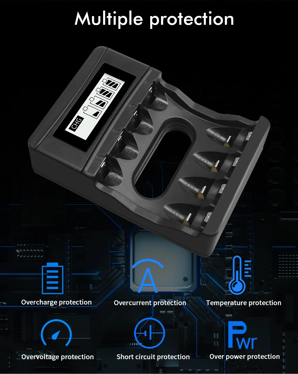 PALO 1.5V AA Li-ion Rechargeable Batteries+1.5v AAA Li-ion Rechargeable Batteries with LCD Smart 1.5V Lithium Battery Charger