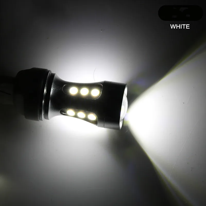 10 шт. P21W BA15S 1156 18 Вт 18SMD светодиодный белые светодиоды; чип 3030 1157 7443 T15 Автомобильные стоп-сигналы Реверсивный лампочка для машины светодиодный лампы 12V