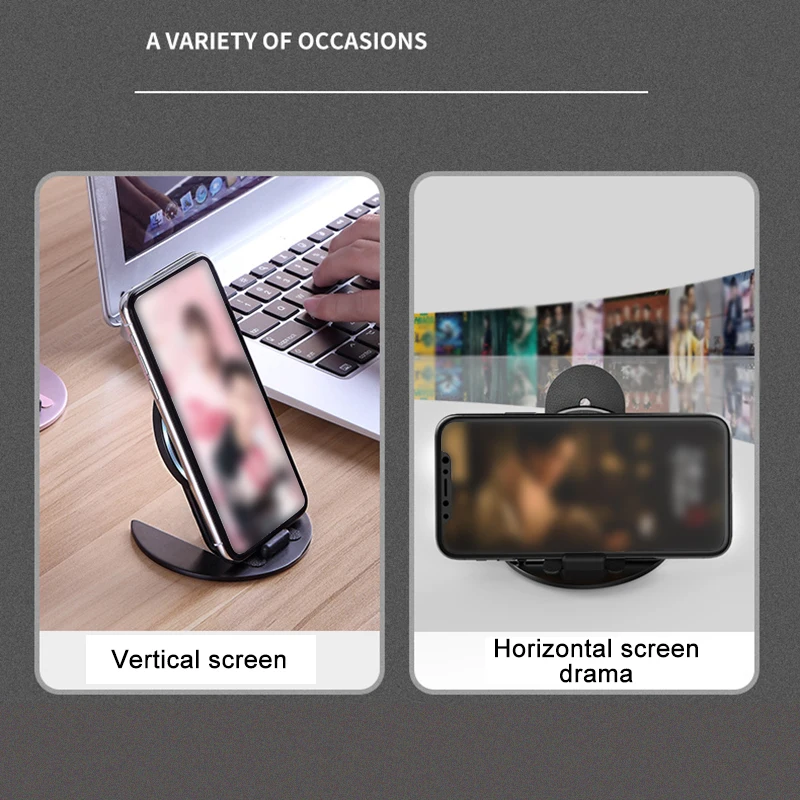 Ультратонкий держатель для телефона, беспроводное зарядное устройство, Настольный кронштейн, Горизонтальная и вертикальная зарядка, индикатор, светильник