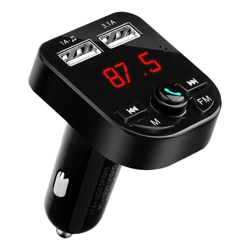 Автомобильный Bluetooth Многофункциональный плеер, беспроводной fm-передатчик, воспроизведение голосовой навигации, с двойным USB, 3.1A умная быстрая зарядка