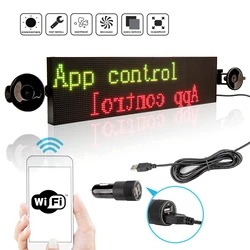 Panneau d'affichage Led RGB polychrome de 52CM, panneau de Message défilant d'intérieur Programmable, multicolore pour fenêtre/entreprise 