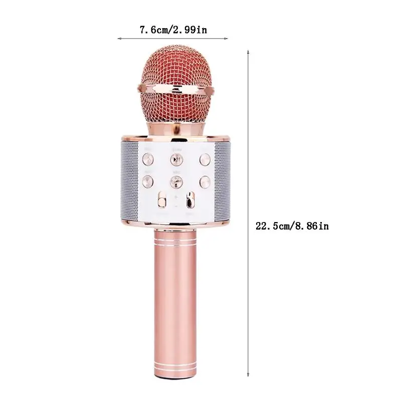 WS 858 беспроводной Bluetooth конденсаторный микрофон для караоке динамик плеер KTV