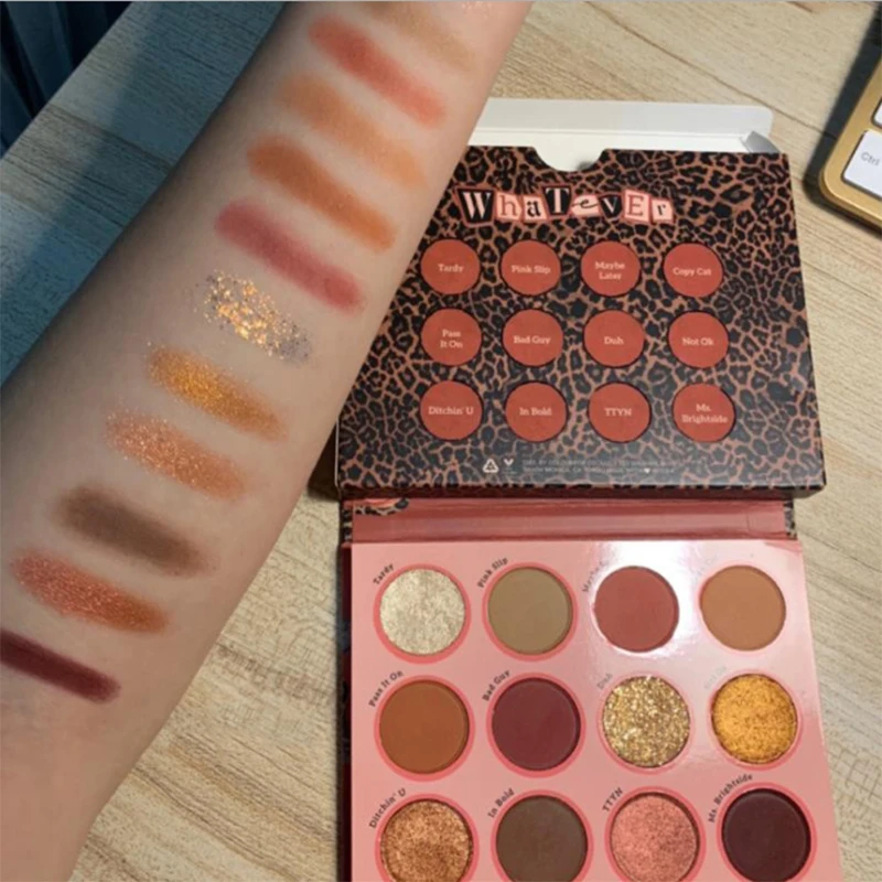 New Pearlescent Matte 12 Color Eyeshadow Whatever Rose Leopard Pallete Series eye makeup |