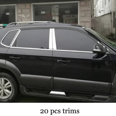 Нержавеющая сталь окна автомобиля планки для hyundai tucson 2004 2005 2006 2007 2008 2009 2010 2011 2012 1st поколения - Цвет: 20 pcs trims