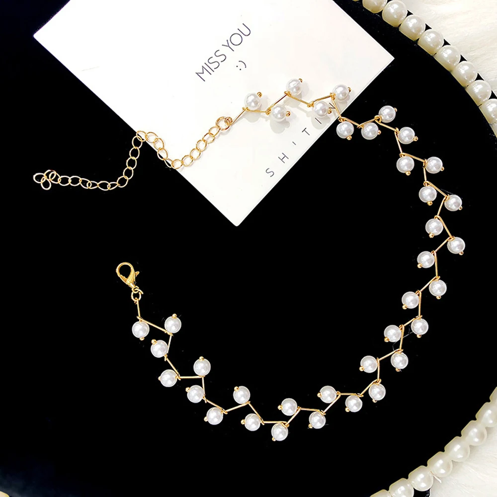 Корейское жемчужное Хрустальное колье серебряное Золотое массивное ожерелье для женщин на заказ Collares Femme ювелирные изделия в стиле "Бохо" Свадебные аксессуары
