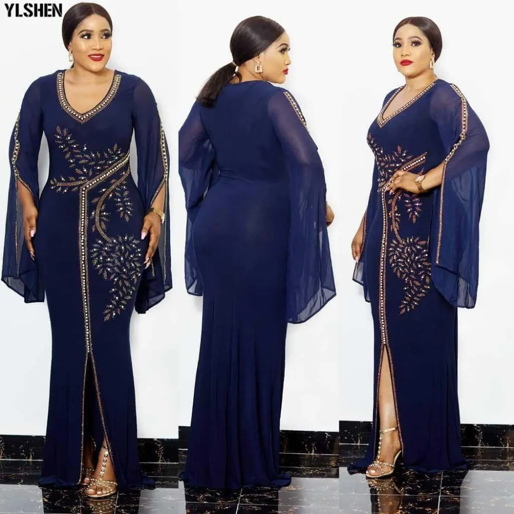 African Dresses for Women Dashiki Diamond Robe Africaine Femme 2020 Africa Dress African Clothes Long Maxi Evening Party Dress 02