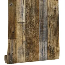 LLJZ-Wood Plank Wallpaper, Brown Self Adhesive Vinyl Contact Paper, Decorative Wall Covering Stickers
