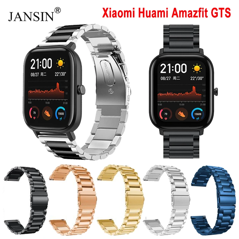 Ремешок из нержавеющей стали для Xiaomi Huami Amazfit GTS металлический сменный Браслет