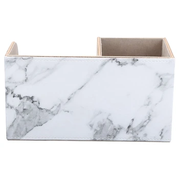 

PU Leather Desk Organizer Pen Pencil Holder Business Name Cards Remote Control Holder