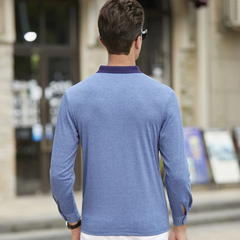 Брендовая мужская мода, Camisa, рубашки поло с длинным рукавом, мужская рубашка с воротником поло, дышащая мужская футболка, топы в полоску, не скатывается