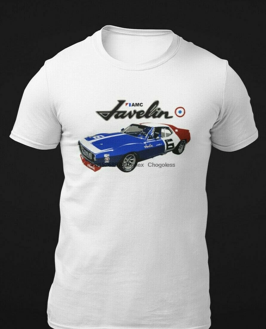 1971 AMC Javelin Trans AM Race футболка с изображением автомобиля | Мужская одежда
