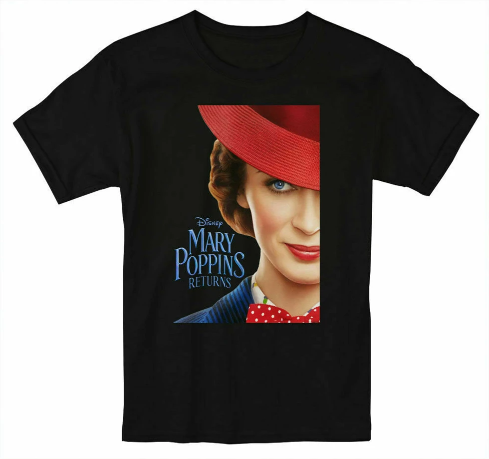 Disnep Mary Poppins возвращается фильм футболка Christmas Рождество День Новый унисекс