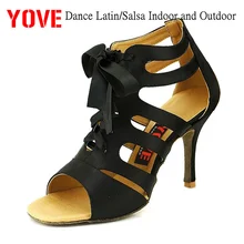 YOVE стиль LD-7007 танцевальная обувь для латиноамериканских танцев/Бачата/Сальса/кизомба Женская танцевальная обувь